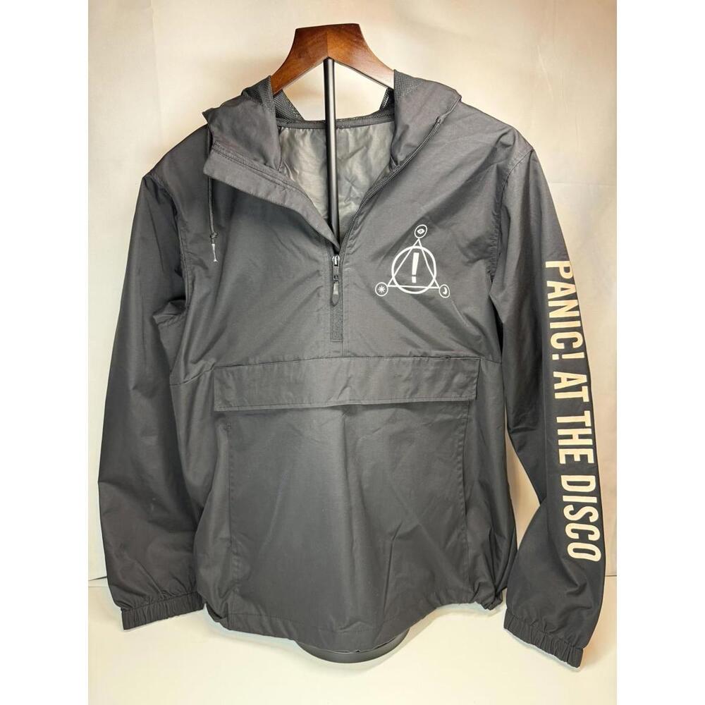 Panic! At The Disco Jacket Mens Black Anorak Windbreaker Quarter Zip Hoodie‎